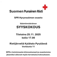 SPR Hyrynsalmen osaston sääntömääräinen syyskokous