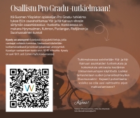 Osallistu anonyymiin Pro Gradu-kyselyyn