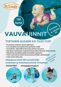 Vauvauinti alkaa jälleen Ristijärvellä 9.9. tiistaisin 10.30-11!