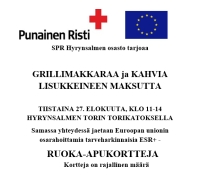 SPR tarjoaa grillimakkaraa ja jakaa ruoka-apukortteja torilla 27.8. klo 11-14