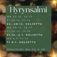 Kirjaston joulun palveluajat